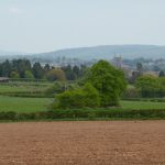 View of central Hereford over the arable fields, hay meadows, pastures and woods of rural Breinton. (N. Geeson)